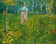 Vincent Van Gogh Femme dans un jardin china oil painting artist